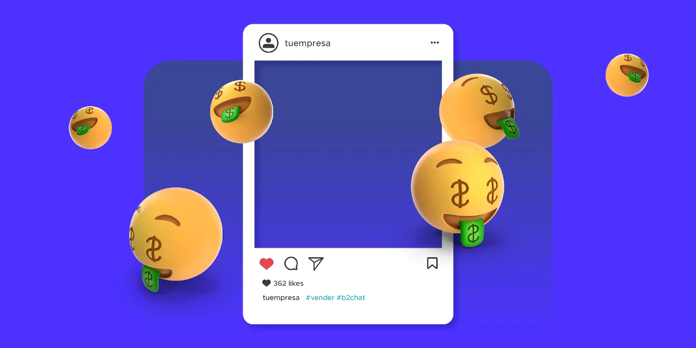 emojis de ventas en un post de instagram
