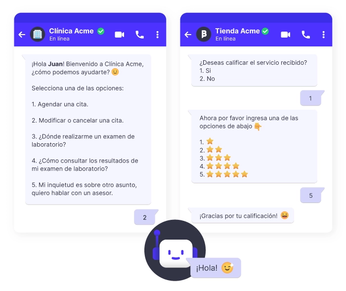 conversación con un chatbot de preguntas frecuentes 