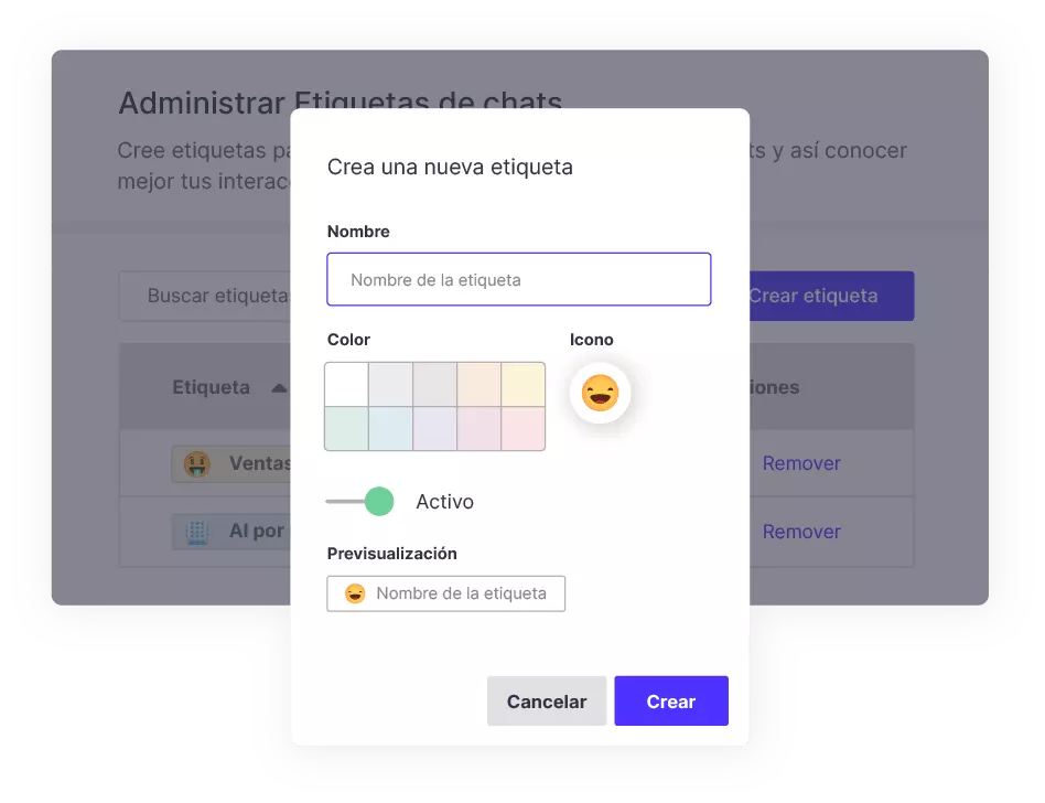 configurar etiquetas paso 3 activar etiqueta