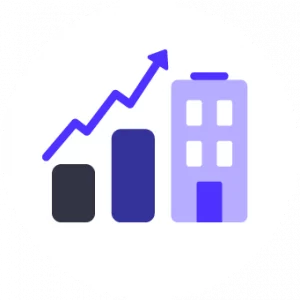 bar chart with building