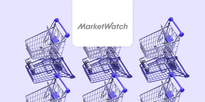 shopping carts and market watch logo