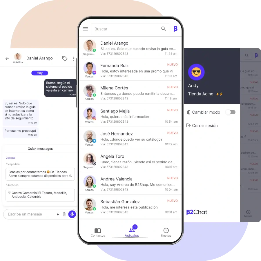 aplicación móvil b2chat