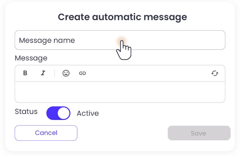 configuration automatic messages b2chat step 2