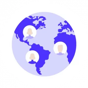 globe with users icon