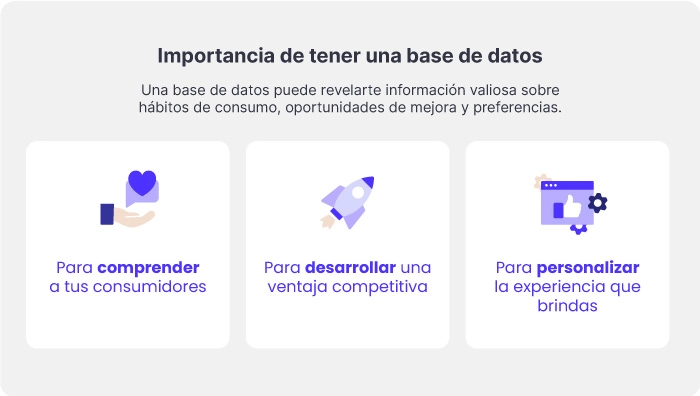 Diagrama con la importancia de una base de datos