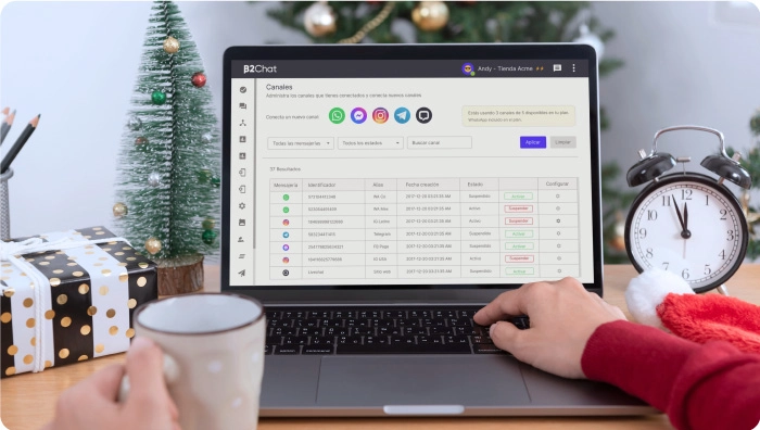 Plataforma de B2Chat en campaña de navidad
