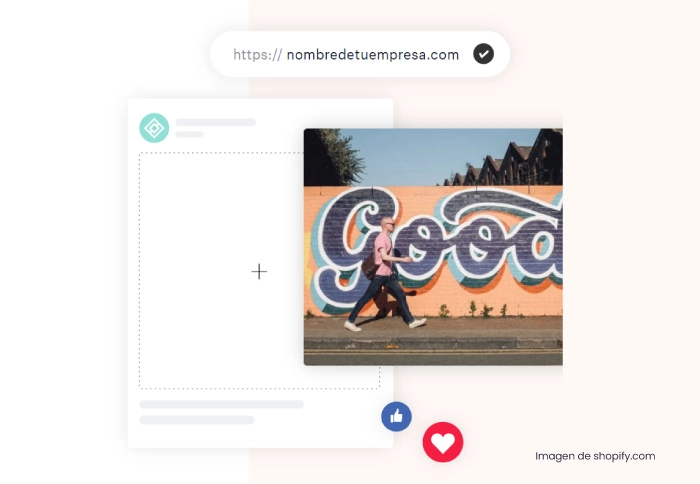 publicación de redes sociales de shopify