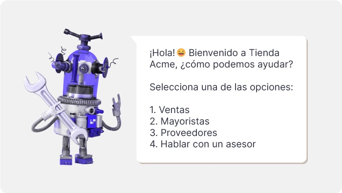 Robot simulando un Chatbot