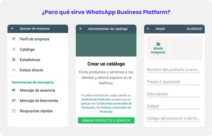 interfaz de whatsapp business