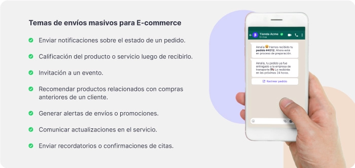 lista de temas para la generación de templates de mensajes masivos para ecommerce