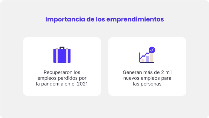 cuadros explicando la importancia del emprendimiento