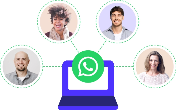 Plataforma de WhatsApp con contactos