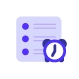 icono de un checklist y un reloj
