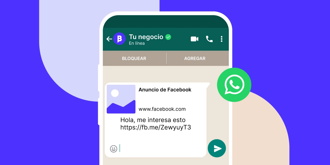 Dispositivo móvil abriendo un anuncio en WhatsApp