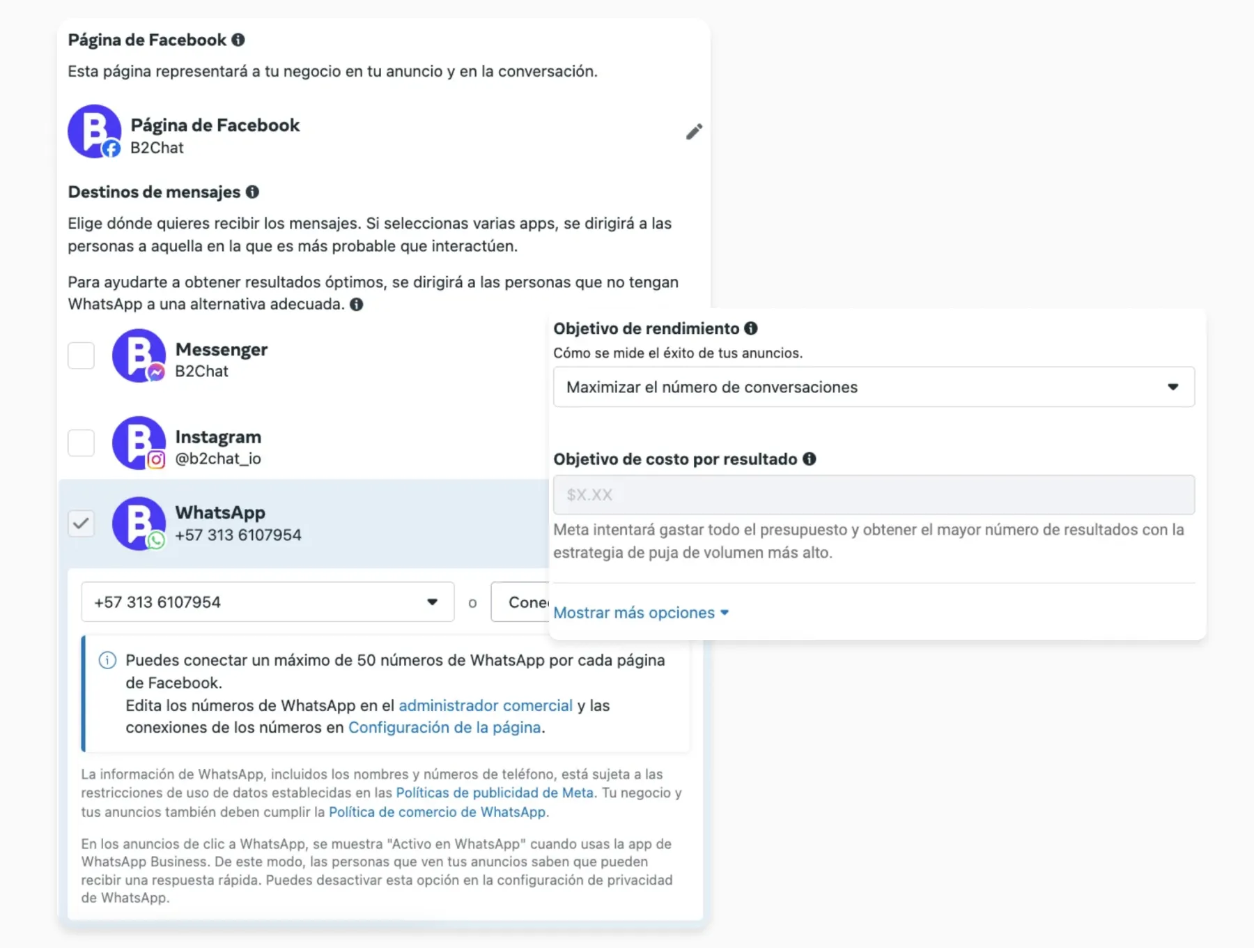 Ubicación de campaña en Facebook ADS
