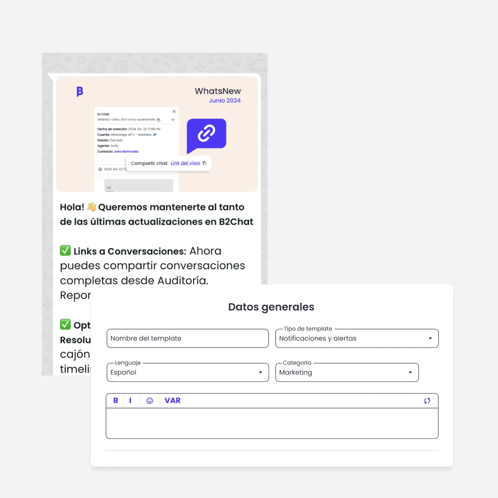 template de whatsapp en b2chat