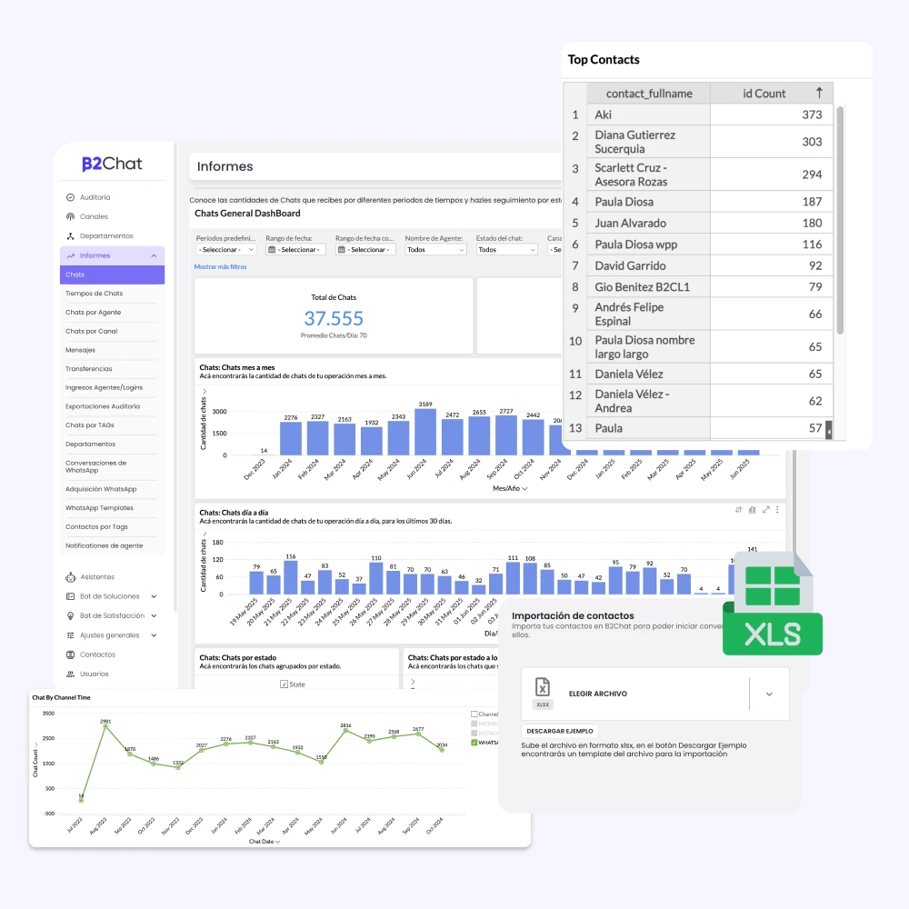exportación de informes en b2chat