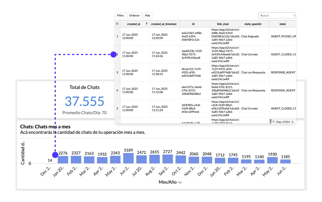 informe chat por tags de b2chat