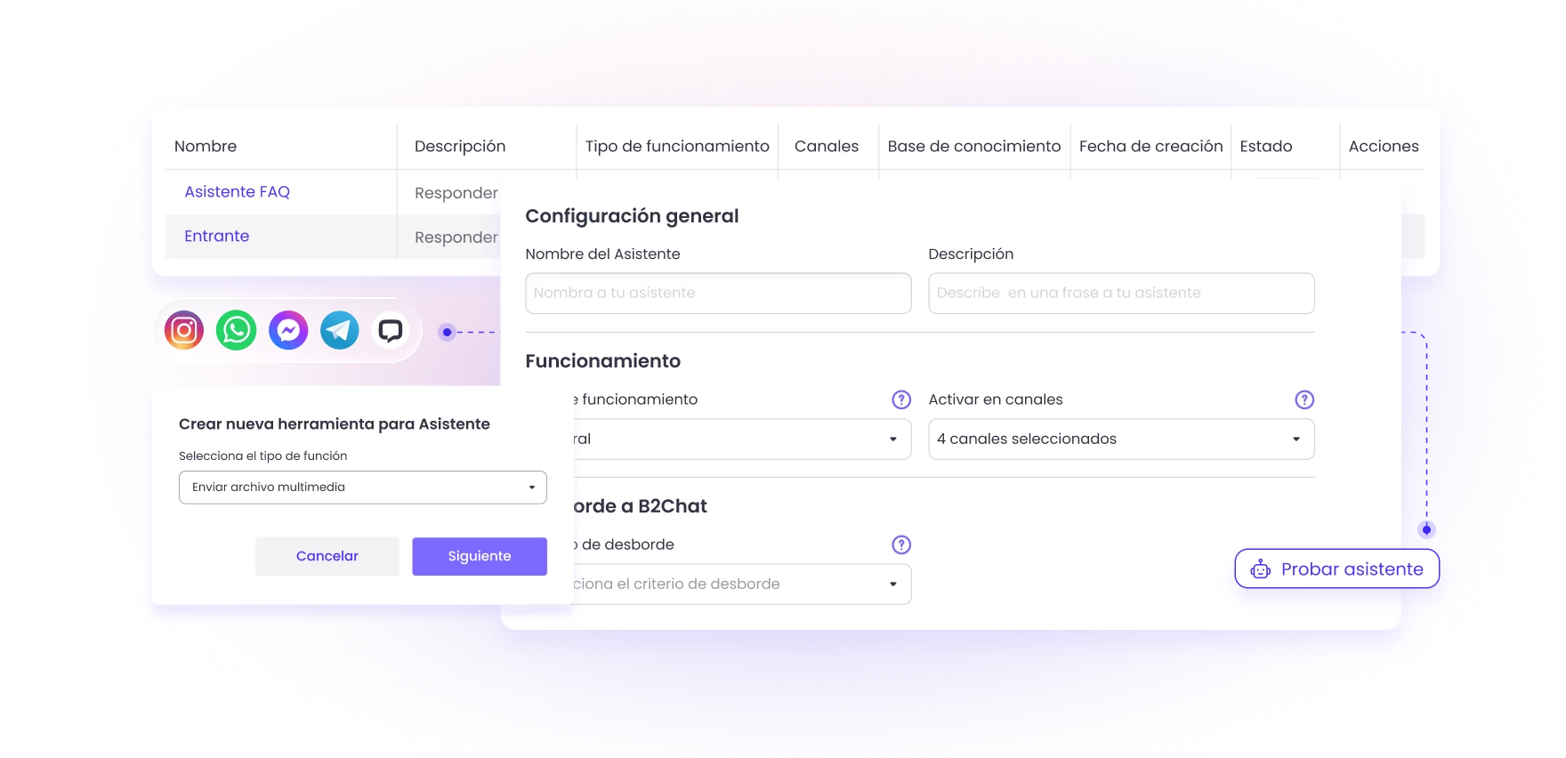 configuración de chatbot con ia en b2chat