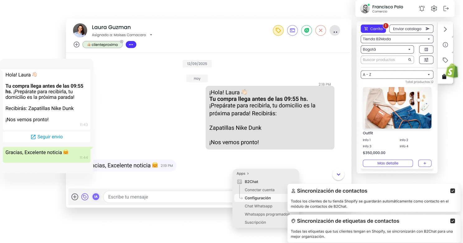 integración shopify en b2chat