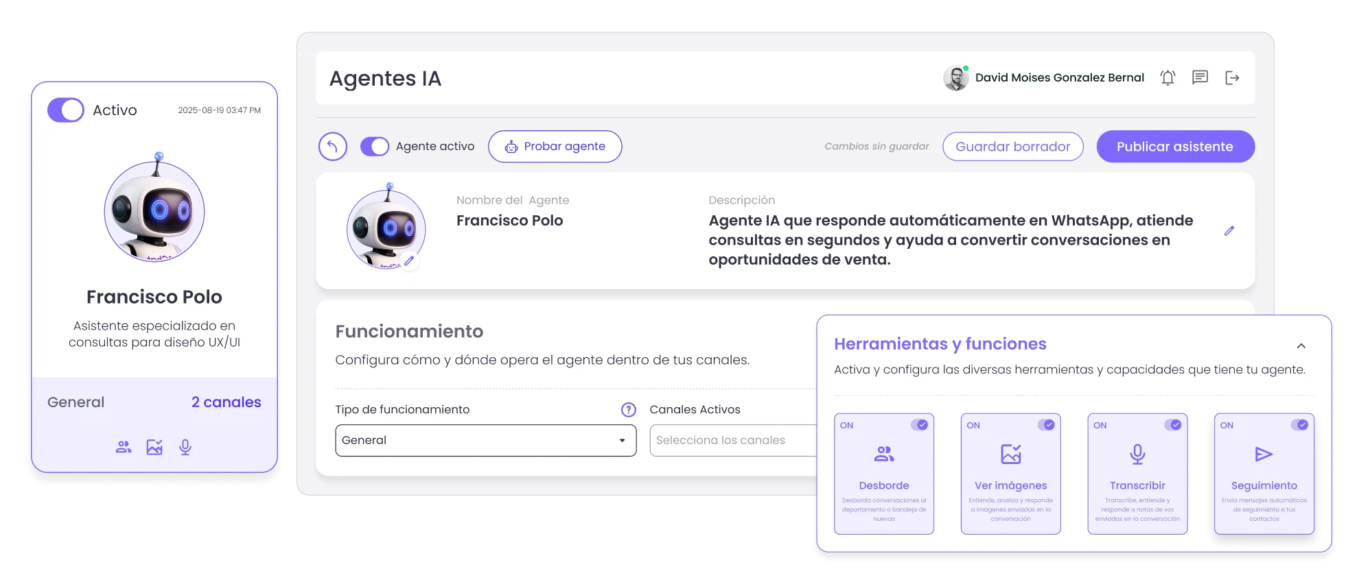 configuración de agentes ia de b2chat