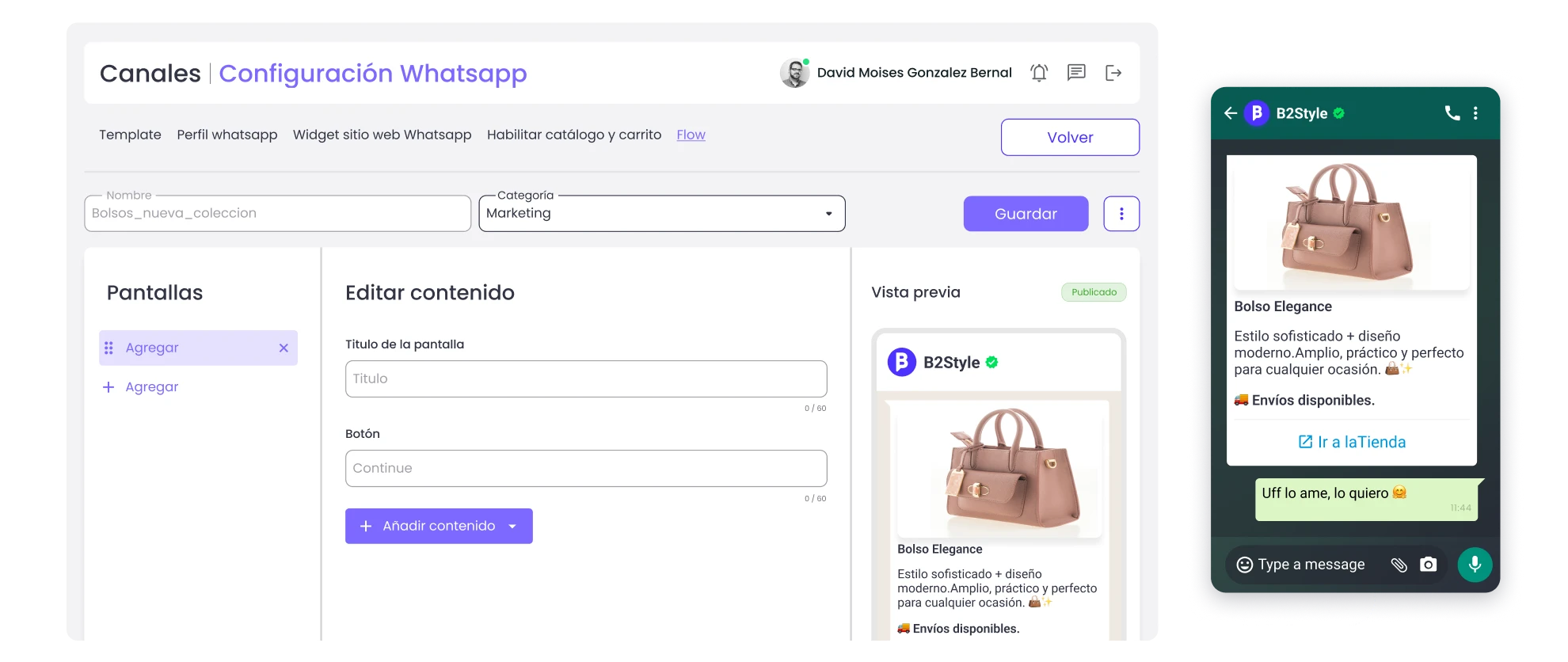 flows whatsapp en b2chat