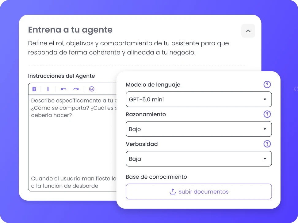 contexto de los agente de ia de b2chat