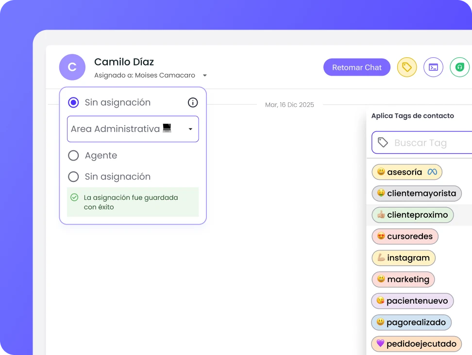 gestión multiagente en el inbox de chats de b2chat
