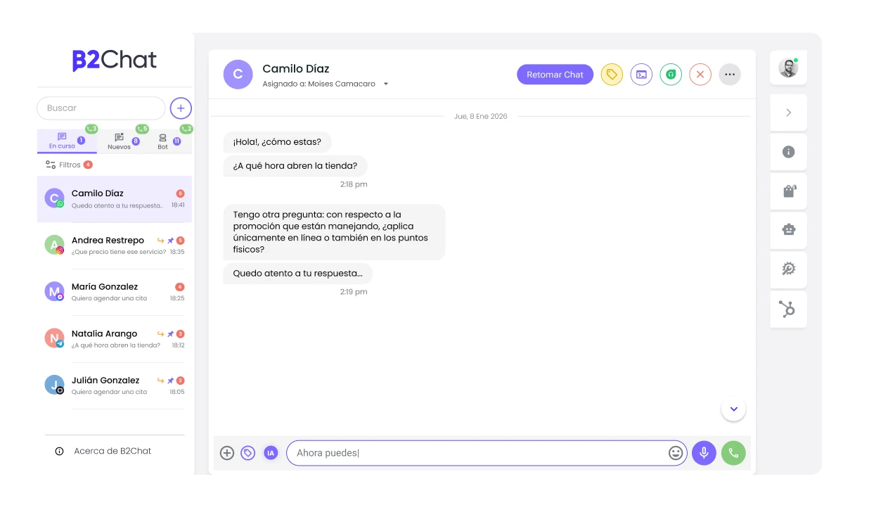 inbox chat de b2chat