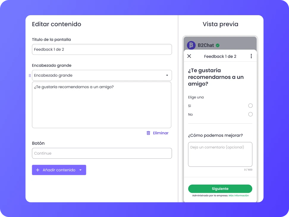 información de flows de whatsapp