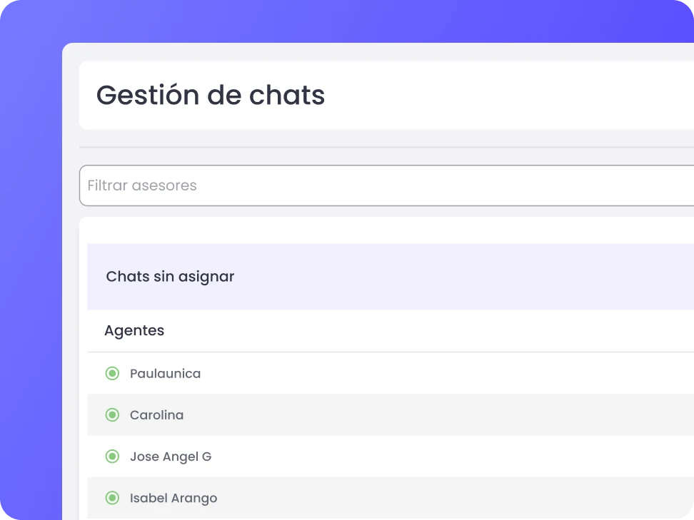 asignación de chats con b2chat