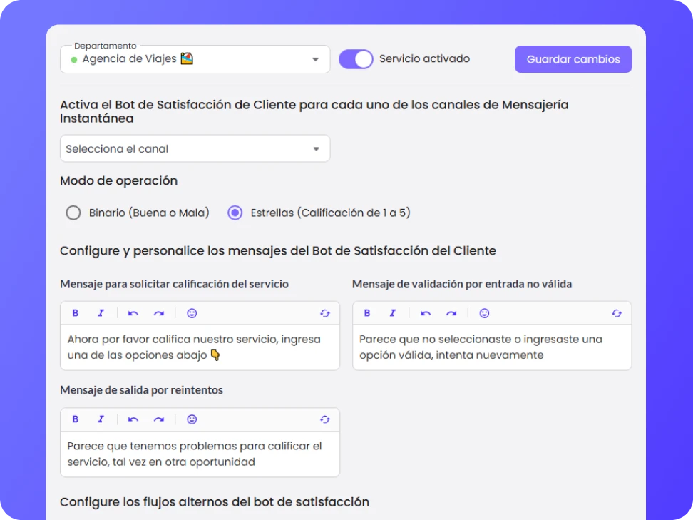 chatbots de satisfacción de b2chat
