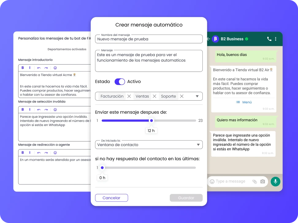 chatbots de soluciones de b2chat