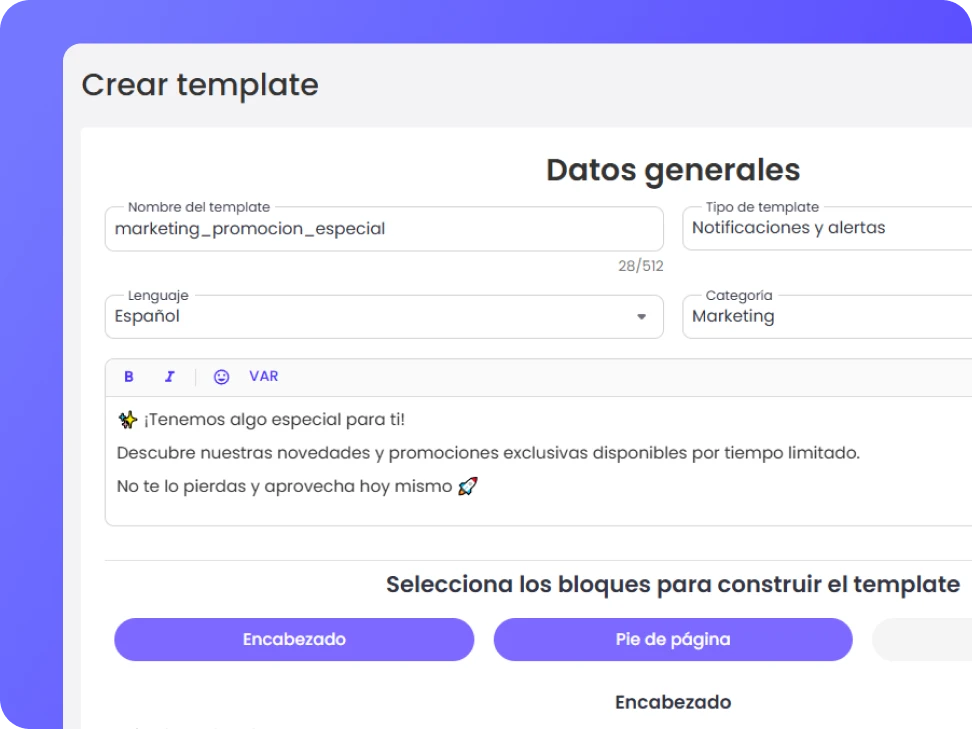 configuración de canales en b2chat