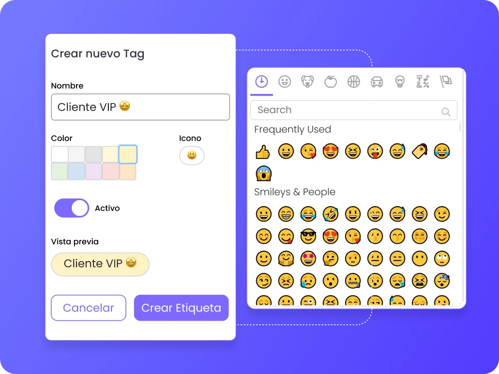 tags en la consola de b2chat