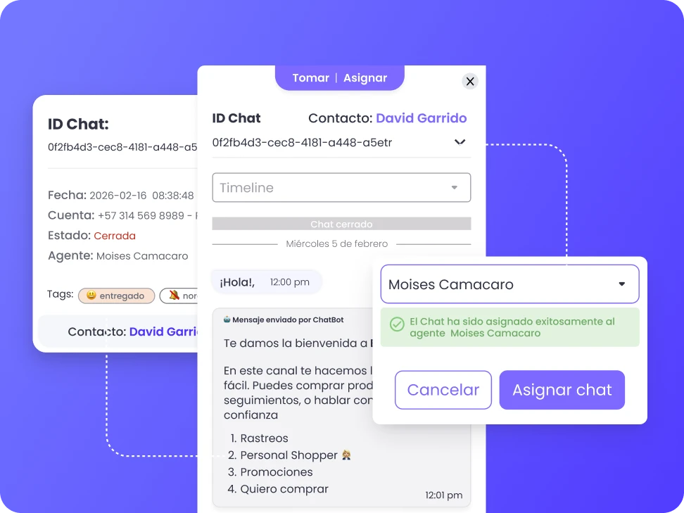 gestión de chats de b2chat