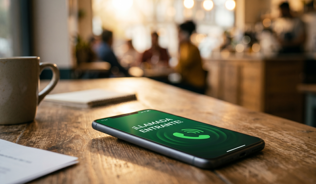 Agente de ventas realizando una llamada por WhatsApp Business desde el panel de B2Chat