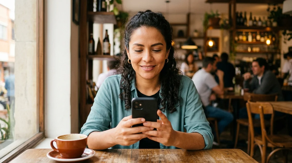 Clienta recibiendo respuesta de un asistente virtual de WhatsApp con IA